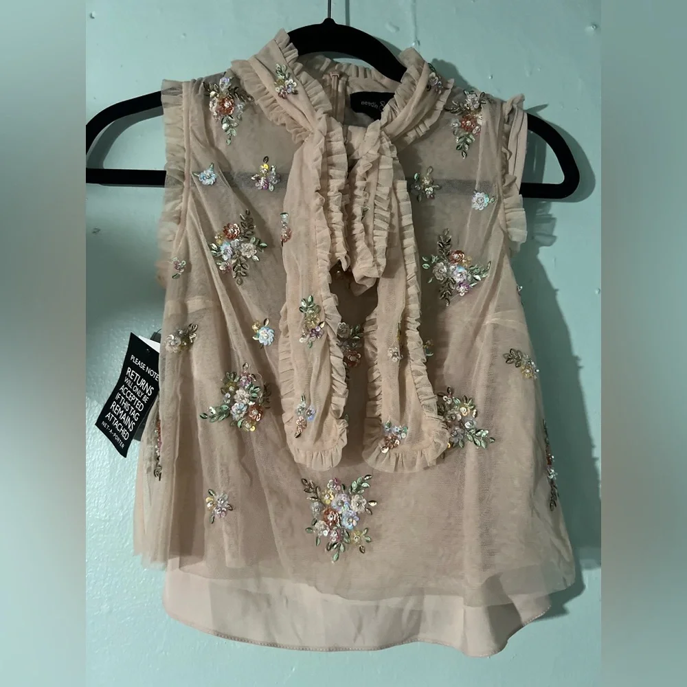 Needle & Thread Bow Embellished Crop Top - Picture 4 of 7